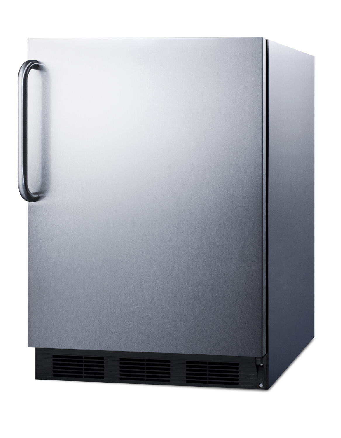 ADA compliant built-in undercounter all-refrigerator for general purpose or commercial use, auto defrost w/SS wrapped exterior and towel bar handle